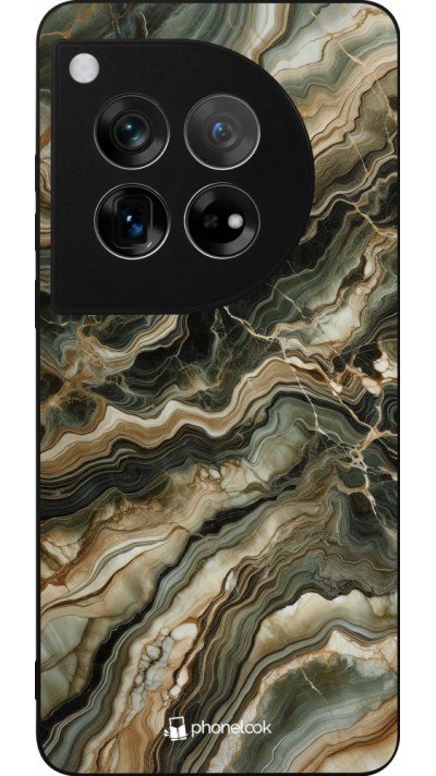 OnePlus 12 Case Hülle - Silikon schwarz Oliv Marmor