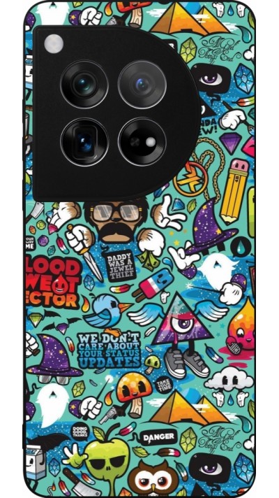 OnePlus 12 Case Hülle - Silikon schwarz Mixed Cartoons Turquoise