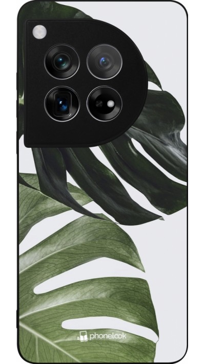 OnePlus 12 Case Hülle - Silikon schwarz Monstera Plant