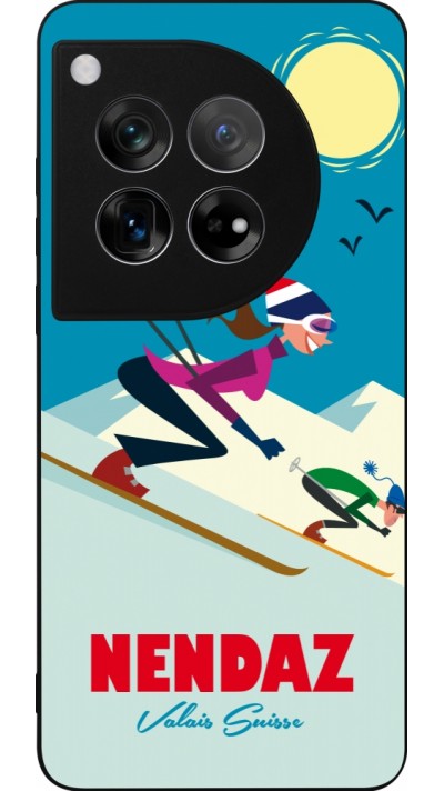 OnePlus 12 Case Hülle - Silikon schwarz Nendaz Ski Downhill