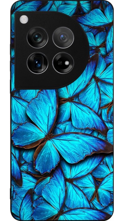 OnePlus 12 Case Hülle - Silikon schwarz Papillon bleu