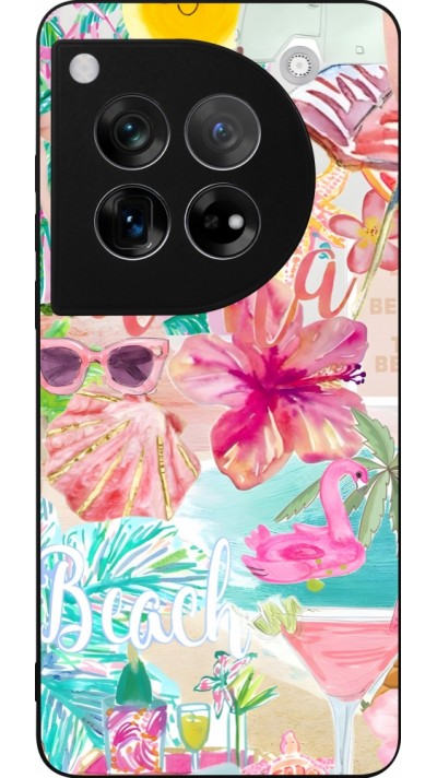 OnePlus 12 Case Hülle - Silikon schwarz Preppy Collage Aloha