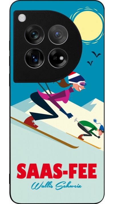 OnePlus 12 Case Hülle - Silikon schwarz Saas-Fee Ski Downhill