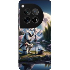OnePlus 12 Case Hülle - Silikon schwarz Samurai Katana Mond