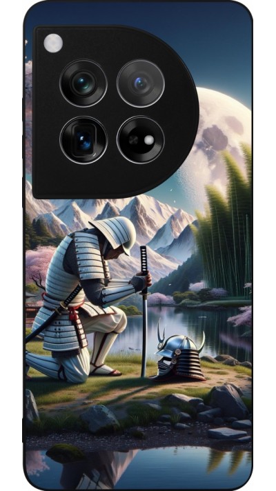 OnePlus 12 Case Hülle - Silikon schwarz Samurai Katana Mond