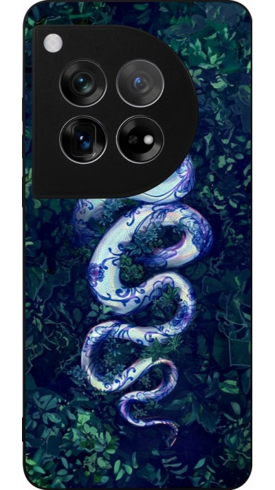 OnePlus 12 Case Hülle - Silikon schwarz Snake Blue Anaconda
