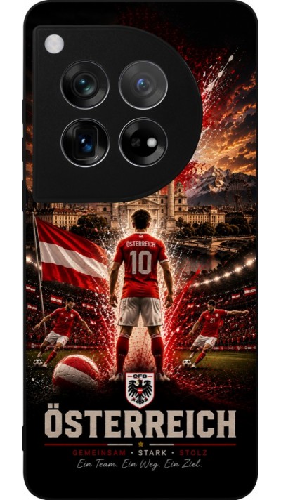 Coque OnePlus 12 - Silicone rigide noir Football Autriche splash 2026