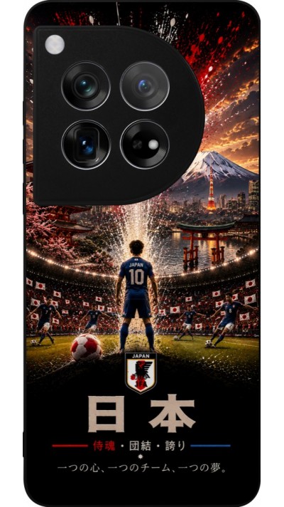 Coque OnePlus 12 - Silicone rigide noir Football Japon splash 2026