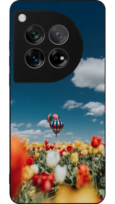 OnePlus 12 Case Hülle - Silikon schwarz Hot air balloon Spring 2026