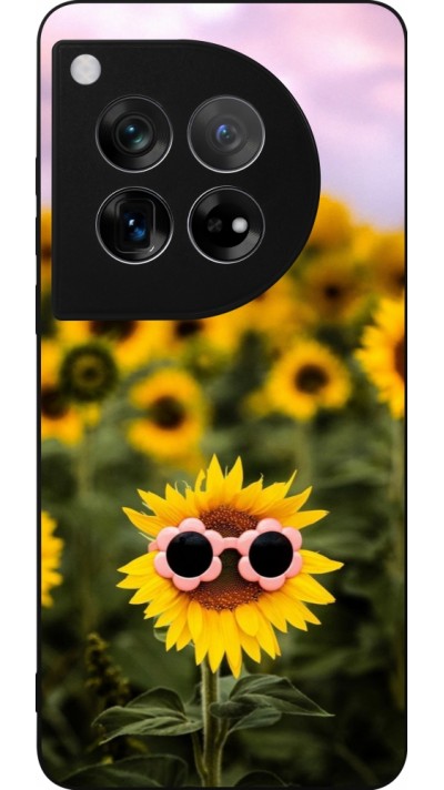 OnePlus 12 Case Hülle - Silikon schwarz Sunflower with glasses Spring 2026