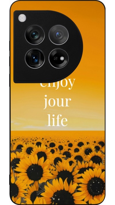 Coque OnePlus 12 - Silicone rigide noir Summer 2025 Enjoy your life