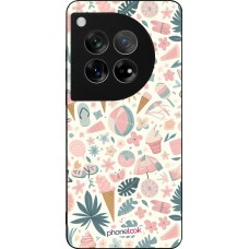 OnePlus 12 Case Hülle - Silikon schwarz Sommer Pink Muster