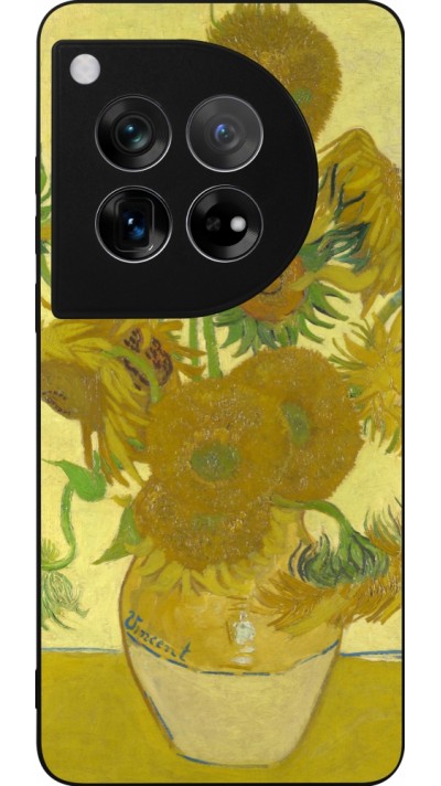 OnePlus 12 Case Hülle - Silikon schwarz Kunstbild - Sonnenblumen  - Van Gogh