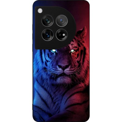 OnePlus 12 Case Hülle - Silikon schwarz Tiger Blue Red