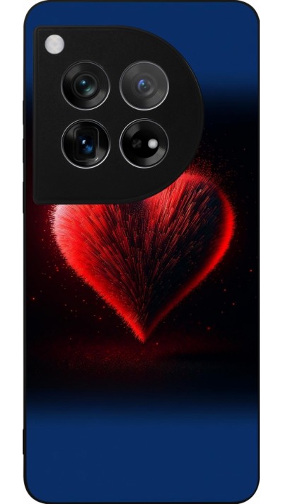 OnePlus 12 Case Hülle - Silikon schwarz Valentin 2025 rotes Herz