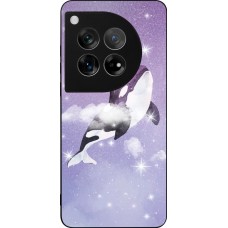 OnePlus 12 Case Hülle - Silikon schwarz Whale in sparking stars