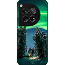OnePlus 12 Case Hülle - Silikon schwarz Winter 22 Northern Lights