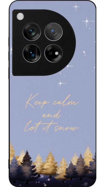 Coque OnePlus 12 - Silicone rigide noir Winter 25 Winter illustration of trees