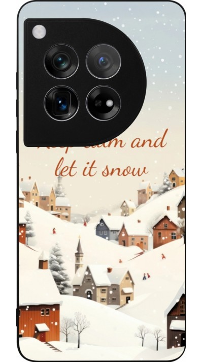 Coque OnePlus 12 - Silicone rigide noir Winter 25 Winter Keep calm and let it snow