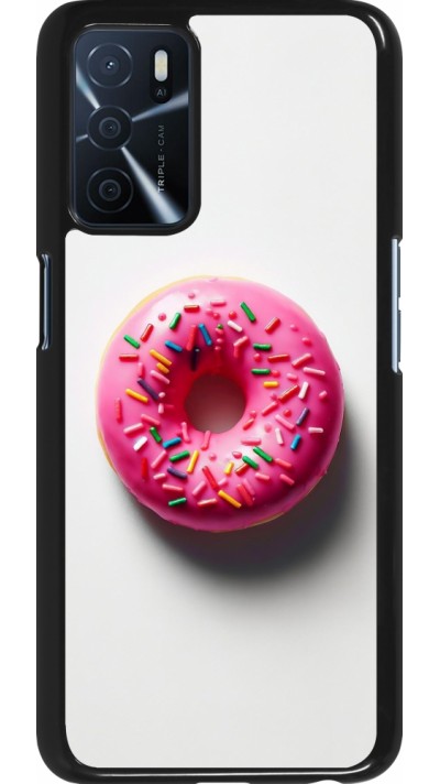 OPPO A16s Case Hülle - Weisser Hintergrund, pinker Donut