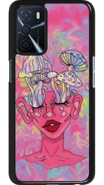 OPPO A16s Case Hülle - Psychedelic pink mushroom