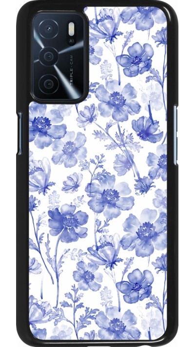 OPPO A16s Case Hülle - Spring 23 watercolor blue flowers