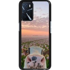 OPPO A16s Case Hülle - Cow with tulips Spring 2026