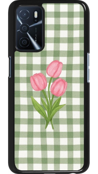 OPPO A16s Case Hülle - Green vichy tulips Spring 2026