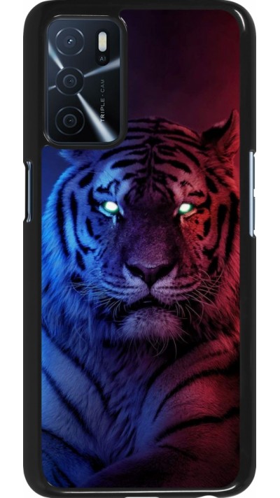 Oppo A16s Case Hülle - Tiger Blue Red Oppo A16s Case Hülle - Tiger Blue Red