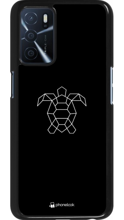 Oppo A16s Case Hülle - Turtles lines on black