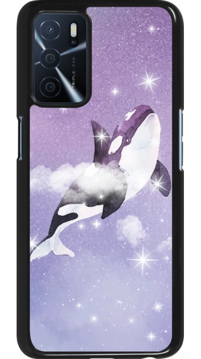Oppo A16s Case Hülle - Whale in sparking stars