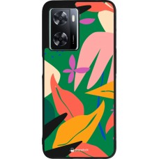 OPPO A57 5G Case Hülle - Silikon schwarz Abstract Jungle