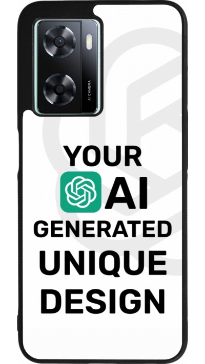 OPPO A57 5G Case Hülle - Silikon schwarz Weltweit einzigartig erstellt dank Deiner Kreativität und künstlicher Intelligenz (KI)