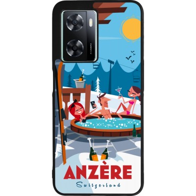 OPPO A57 5G Case Hülle - Silikon schwarz Anzère Mountain Jacuzzi