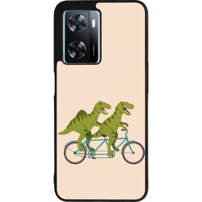 OPPO A57 5G Case Hülle - Silikon schwarz Dinosaurs on bikes 2026