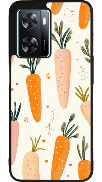 OPPO A57 5G Case Hülle - Silikon schwarz Easter 2026 Illustration carrots