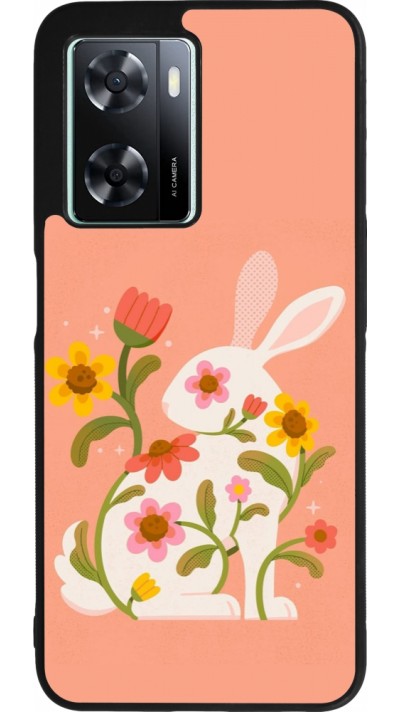 OPPO A57 5G Case Hülle - Silikon schwarz Easter 2026 Rabbit collage