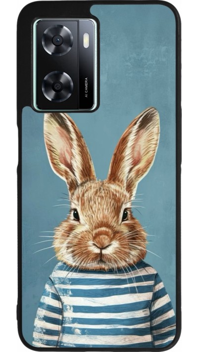 OPPO A57 5G Case Hülle - Silikon schwarz Easter 2026 Rabbit navy