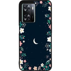 OPPO A57 5G Case Hülle - Silikon schwarz Flowers space