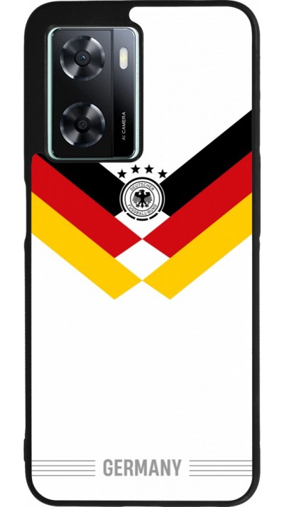 Coque OPPO A57 5G - Silicone rigide noir Maillot de football Allemagne 2026 personnalisable