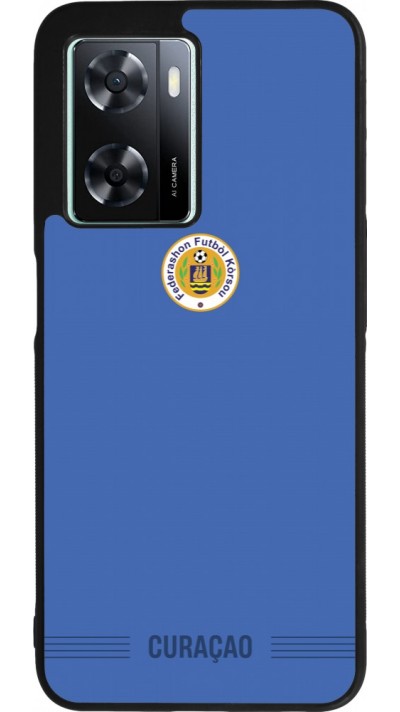 Coque OPPO A57 5G - Silicone rigide noir Maillot de football Curaçao 2026 personnalisable