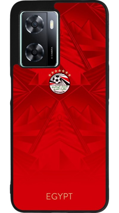 Coque OPPO A57 5G - Silicone rigide noir Maillot de football Égypte 2026 personnalisable