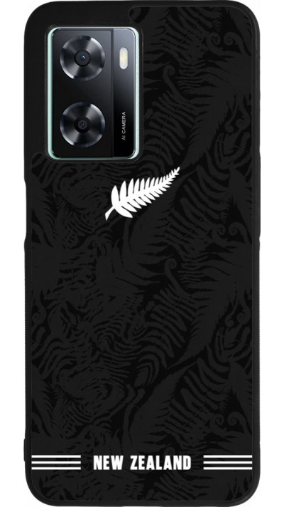 Coque OPPO A57 5G - Silicone rigide noir Maillot de football Nouvelle-Zélande 2026 personnalisable