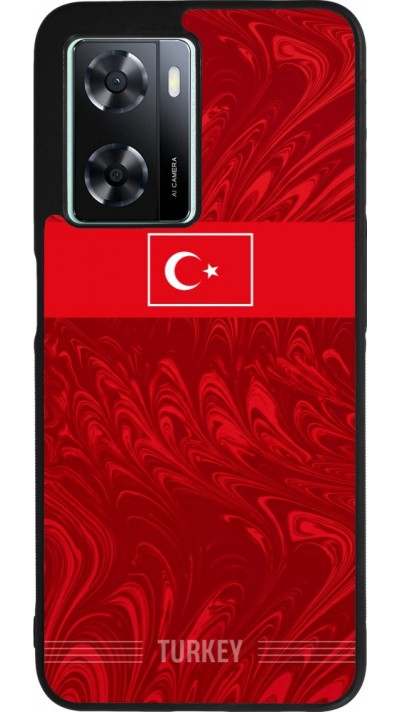 Coque OPPO A57 5G - Silicone rigide noir Maillot de football Turquie 2026 personnalisable