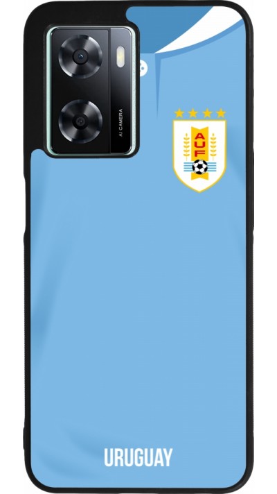 OPPO A57 5G Case Hülle - Silikon schwarz Uruguay 2022 personalisierbares Fussballtrikot