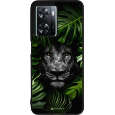OPPO A57 5G Case Hülle - Silikon schwarz Forest Lion