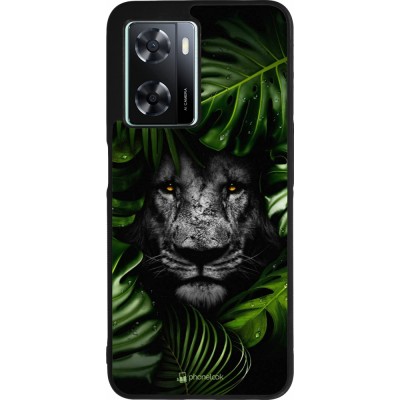 OPPO A57 5G Case Hülle - Silikon schwarz Forest Lion