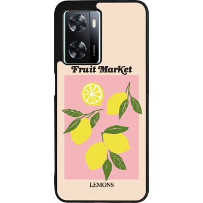 OPPO A57 5G Case Hülle - Silikon schwarz Fruit market lemons 2026