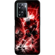 OPPO A57 5G Case Hülle - Silikon schwarz Hockey World Championship Player