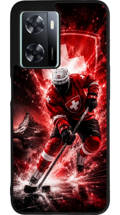 OPPO A57 5G Case Hülle - Silikon schwarz Hockey World Championship Player